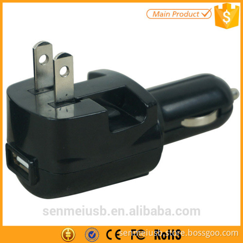 China Factory Multi-function 2 in 1 Car Charger Wall Charger